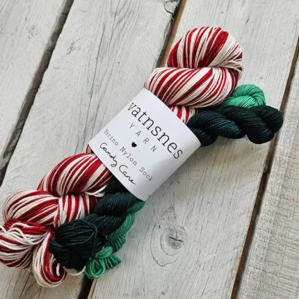 Candy Cane - Sjálfmynstrandi - Merino Nylon Sock
