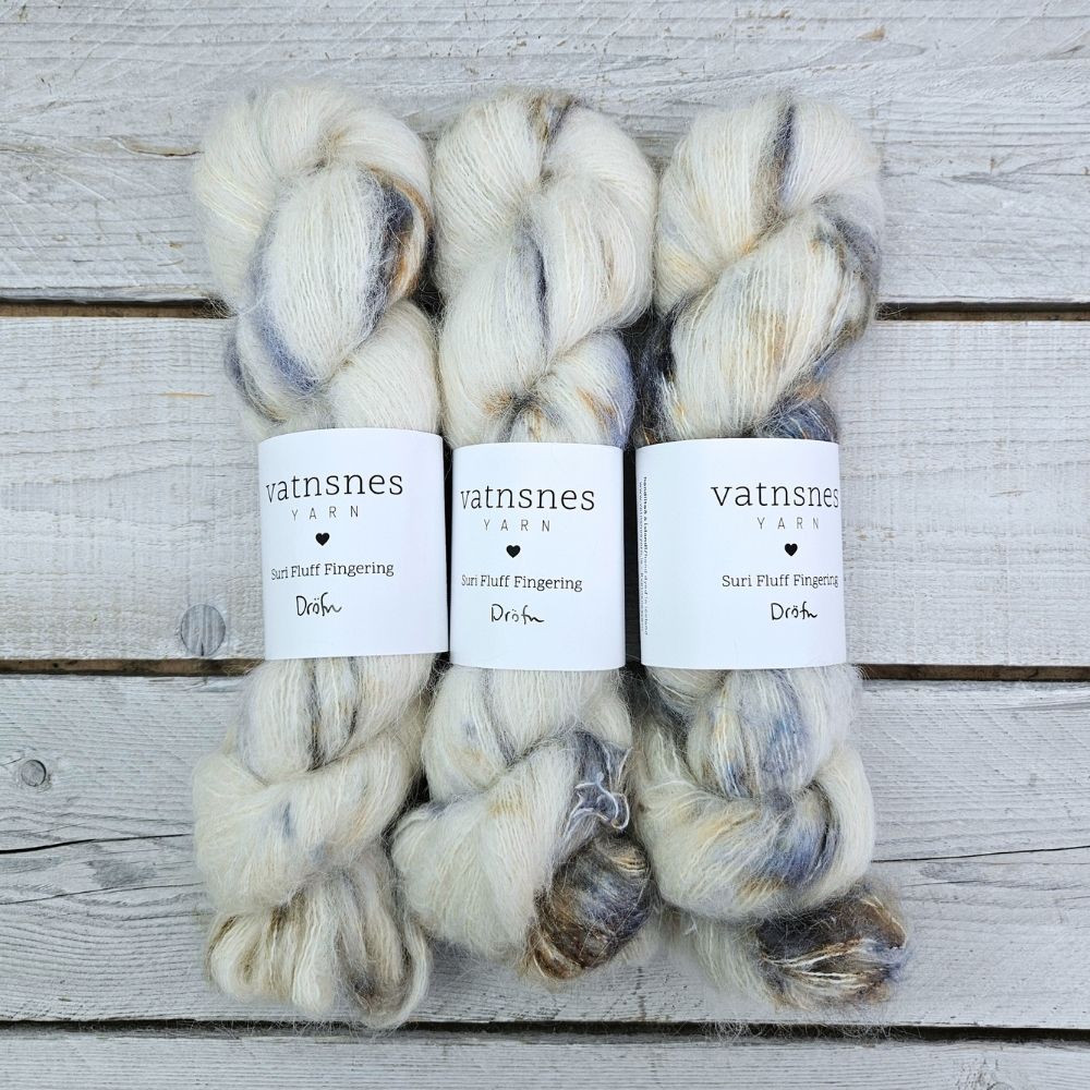 drofn-vatnsnes-yarn-suri-fluff-fingering Dröfn- Suri Fluff Fingering - Image 1
