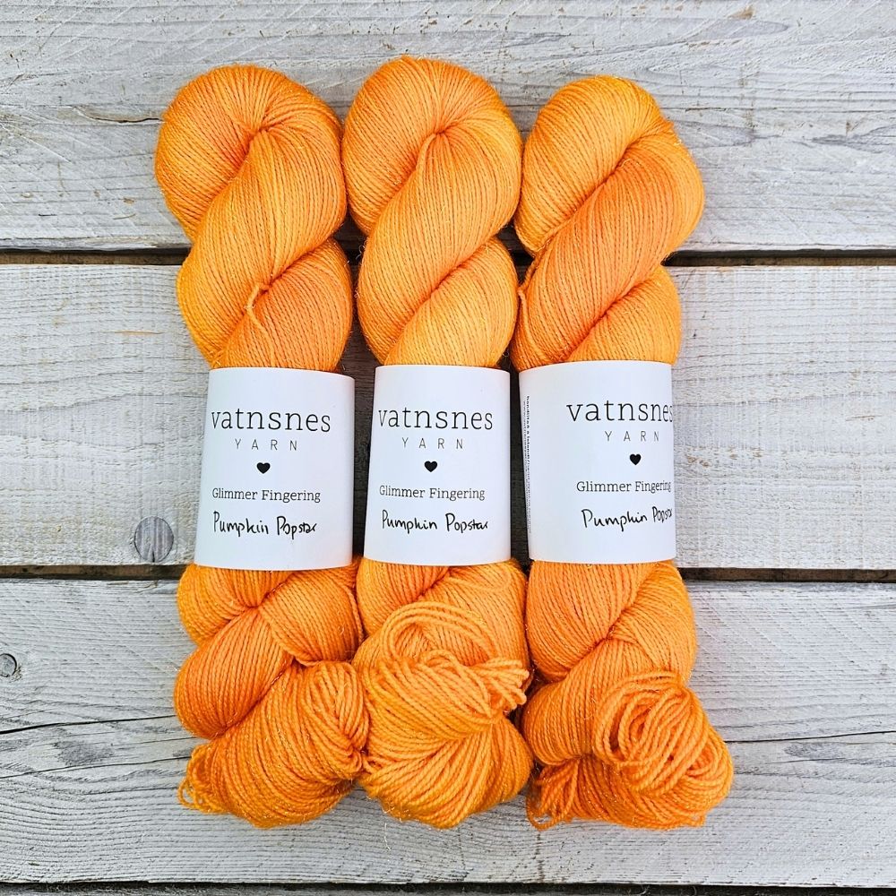 pumpkin-popstar-vatnsnes-yarn-glimmer-fingering Pumpkin Popstar - Glimmer Fingering - Image 1
